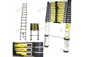 12.5 Ft Telescopic Aluminum Extension Ladder Max 300lbs Inspection ladder